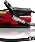 Beefy Heavy Duty High Pressure Pneumatic Foot Operated Hydraulic Pump Delivers 10000 PSI Output 0.7L Reservoir red unit