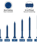 Quarter Inch By Four Inch Blue Hex Head Concrete Screw Anchor Kit For Masonry Block Or Brick Built Tough And Ready Fifty Piece Set