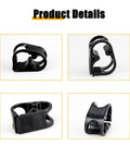 Adjustable Water Flow Control Tube Clips for 1/4-1/2 inch Tubes, four black plastic clamps shown from different angles