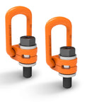 2 Pcs Eye Bolt M12 X18 Universal Swivel Hoist Rings 360 Degree Rotation Alloy Steel for Heavy Lifting and Rigging