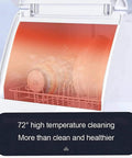 Slick Countertop Dishwasher With Stainless Steel Tub And Six Place Settings Rack Portable Kitchen Fix displaying high temperature cleaning process.