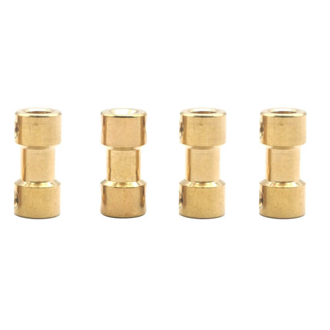 Four brass motor shaft couplers, 2mm to 2mm, for RC hobby devices