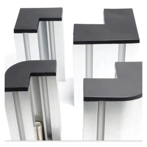 European Standard End Cap Cover Aluminum Profile Cover Plate For Industrial Frame CNC Machines Gray EU 2080 Four Hole DIY Friendly Fit With 2020 3030 4040 4545 2040 3060 4080 Extrusion Profiles, L-shaped gray