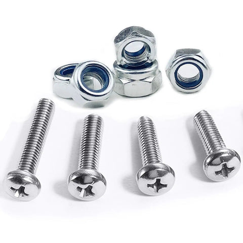 8 Piece Replacement Screw Set For 10x10 Pop Up Canopy Tents And Patio Shelters, stainless hardware with screws and nuts displayed