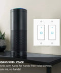 2 Gang Touch WiFi Light Smart Switch For Walls Compatible With Alexa Google Assistant And IFTTT next to smart speaker