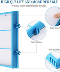 Blue True HEPA Filter Replacement 4 Pack For Holmes AER1 Series with close-up on filter sheet and pair interface.