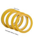 Four Pack Yellow Heat Resistant Paper Tape featuring a dang tough hold, 1.1 cm wide, ideal for cable organizing and project labeling.