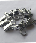 Stainless Steel Curtain Clips Hooks 30 Piece Set For Easy Hanging Of Draperies Durable Heavy Duty Design For Home And Office Use Rustproof And Smooth Glide