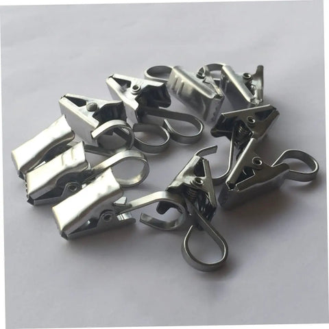 Stainless Steel Curtain Clips Hooks 30 Piece Set For Easy Hanging Of Draperies Durable Heavy Duty Design For Home And Office Use Rustproof And Smooth Glide