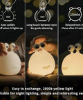 Slug Night Light Squishy Silicone Lamp with 2800K warm light and auto-off feature for nurseries and bedrooms.