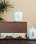 Rustic Sealed Ceramic Tea Jar Awesome For Your Pantry Stash And Coffee Bean Storage Top Shelf Airtight Food Containers on wood display.
