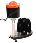 Heavy Duty Electric Commercial Glass Washer Slick Five Brush Upright Setup in black and red, designed for efficient glass cleaning.