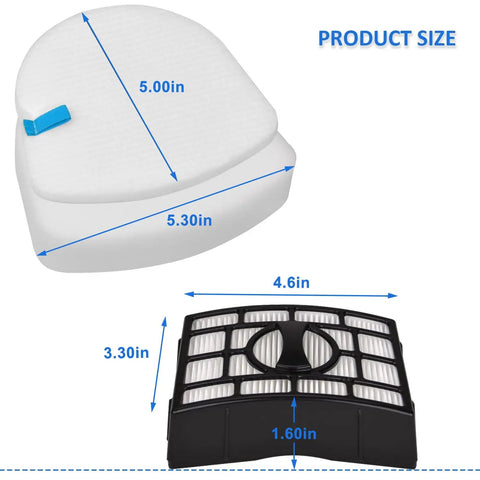 Must Have Replacement Filter Kit For Shark Navigator Zero M Lift Away Speed Upright Vacuum Models with foam and felt filters size dimensions shown