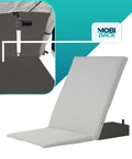 Cool Electric Lifting Backrest For Bed That Lets You Sit Up Easy With Smooth Pump System Perfect For Seniors And Expecting Moms To Chill In Comfort All Day Long, grey adjustable backrest with pump mechanism.