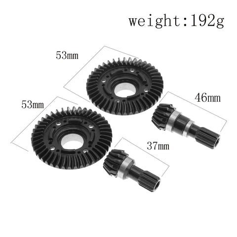 Front And Rear Differential Gear Set With 42T Ring Gear And 13T Pinion Gear Helical Teeth 20Cr Steel CNC Machined for RC Trucks