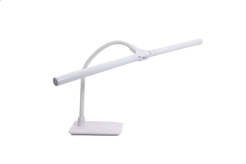 Double Head Desk Lamp With Independent Switch, Flexible Arm, Touch Control, Four Brightness Levels in a sleek white modern design