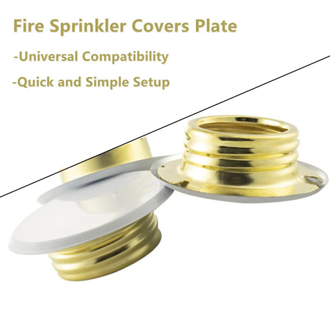 Top Shelf Fire Sprinkler Cover Plates With Sleek Concealed Trim Ring And Corrosion Resistant Body For Home And Office Ceiling Systems Upgrading Your Place Gets Crisp And Clean, featuring gold and white trim.