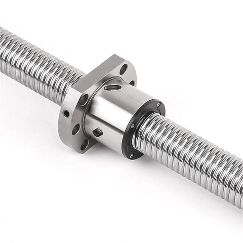 Heavy Duty Cold Rolled C5 RM4010 Ballscrew With Precision Ballnut And Machined Ends For CNC Machines, close-up view.