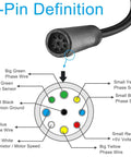 9 Pin Waterproof Wheel Hub Motor Cable Extension For Electric Bike Hall Sensor And Phase Wires, 9-pin definition diagram