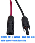 Tough Outdoor Solar Power Cable With Dual DC Connectors 8.0x2.0mm And 7.9x0.9mm For Secure Device Charging, Reliable Energy Transfer, And Protecting Sensitive Electronics During Outdoor Use, MC4 to DC7909 dual-jack cable