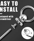 Rock Solid 60 Pack 8mm Screwback Round Head Rivets With Compact Install Screwdriver Tough As Nails Zinc Alloy Silver Fasteners showing easy install components.