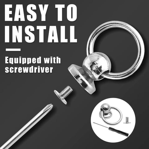 Rock Solid 60 Pack 8mm Screwback Round Head Rivets With Compact Install Screwdriver Tough As Nails Zinc Alloy Silver Fasteners showing easy install components.