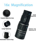 16X52 Monocular Telescope High Power HD With Dual Focus System showing eyepiece, coated objective lens, and adjustment knobs
