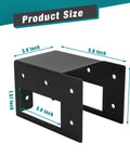 Firewood Log Storage Rack Bracket 4 Pack For Indoor And Outdoor Use showing dimensions in inches on black steel bracket