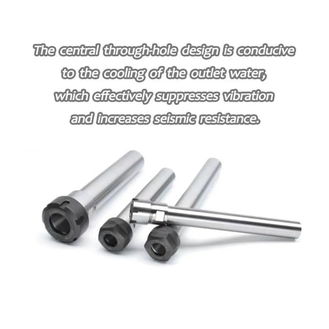 Battle Tested CNC Milling Extension Rod With Heavy Duty ER Collet Sleeve designed with a central through-hole for cooling.