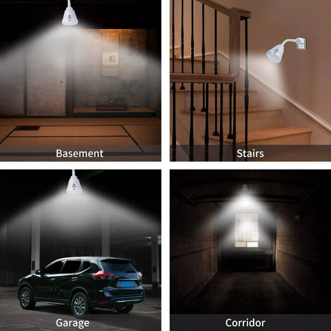 Plug In Motion Sensor Night Light With Infrared PIR Auto On In Dark 6W LED AC 85 265V US Plug White Light in various locations