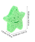 Star Shaped Body Scrubber Sponges Set With Quick Drying Wear Resistant Material for deep cleaning, shown with dimensions