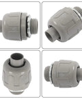 Heavy Duty Half Inch Npt Conduit Connectors 180 Degree Straight Wire Cable Grip 150 Pack installed from different angles
