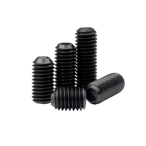 Top Shelf Grade 12.9 Carbon Steel Set Screws Featuring Hex Socket Cup Point Ends And Durable Black Oxide Coating Premium Metric Grub Fasteners Engineered To Go Hard On Any Shop Rig Build
