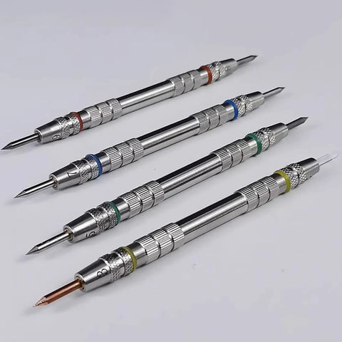 Pro Grade Hardness Test Kit With Four Stainless Steel Pens Dual End Nibs 2 3 4 5 6 7 8 9 Scale In Storage Box For Mineral Glass Tile And Concrete Coatings Scratch Testing, four pens