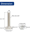 Solid As A Rock M6 T Slot Bolt And Flange Nut Kit For European 30 Series Aluminum Profile dimensions and specifications.