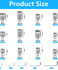 240 Pcs Set Screws Assortment Kit With Allen Keys In M3 M4 M5 M6 M8 Sizes Premium 304 Stainless Steel Cup Point Hex Grub