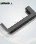 Six Pack Black Stainless Steel T Bar Kitchen Cabinet Door Pull Handles, 3.5 Inch Center To Center, Matte Finish close-up
