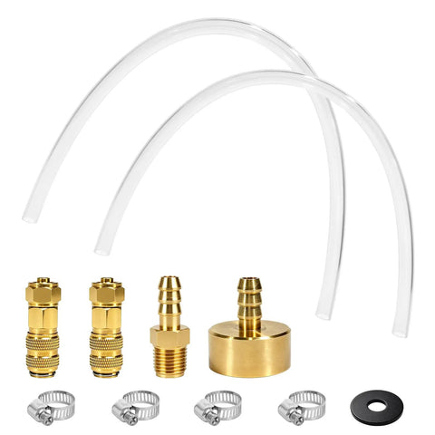 Leak-Proof Marine Hydraulic Steering Bleed Kit With Brass Fittings And Gaskets, Quick-Connect Bleeder Tool components visible