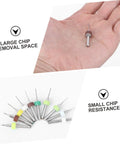 10 Piece Engraving Drill Bit Set Tungsten Carbide For CNC PCB Drilling in assorted colors showing large chip removal space