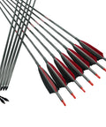 Dope Pure Carbon Arrows For Compound Bow Spine Options 300 To 800 32 Inch Length With 5 Inch Turkey Vanes Built For Hunting And Target Shooting 12 Pack