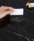Cleaning spill on marble contact paper self adhesive waterproof PVC white kitchen countertop and cabinet liner peel and stick.