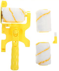 Pro Paint Edger Roller Kit with Extension Pole and Replacement Brush, yellow handle and microfiber rollers for painting trim