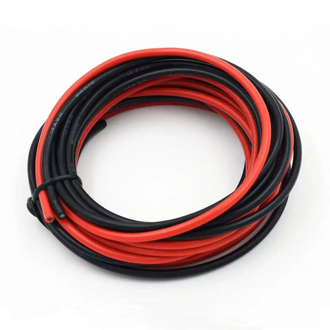 Top Shelf 14 Gauge Silicone Electrical Wire Cable Bundle Packed With Mean Tinned Copper Core That Bends Like Butter Takes On Brutal Heat Sweet For Custom Rides And Garage Builds, red and black cables coiled.
