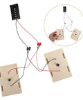 All-In-One Electrical Circuit Kit For Kids, depicting wires connected to circuit boards for STEM exploration and physics experiments.
