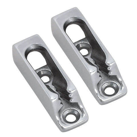 Dope Marine Grade 316 Stainless Steel Cam Cleat For Rope, Boat Cam Cleat For 4mm Line, Rugged Sea Gear front view, 2-Pack.