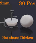 Heavy Duty White Nylon Furniture Sliders Nail On Chair Leg Protectors Floor Glide Pads With Bulletproof Grip Silky Smooth Glide Scratch Shield Table Guards 30 Pack with 29mm white nylon design