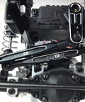 Kaos Panhard Bar And Steering Tie Rod Set For DL-Series F450 SD RC Cars 57mm CNC Aluminum Black Upgrade Kit 3-Piece, installed on RC truck