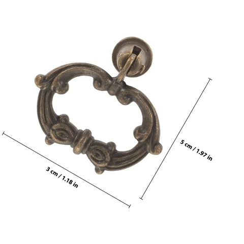 Old-School Alloy Pull Handles For Jewelry Box, Cabinet And Drawer, 4 Pack European Style Antique Bronze Round Ring Door Knobs, Single Hole, Easy Install, Retro Zinc Alloy Cabinet Hardware For Home Use