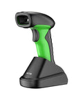 RD Series 2D QR Industrial Bluetooth Barcode Scanner With Charging Dock RD1950 on docking station front view.