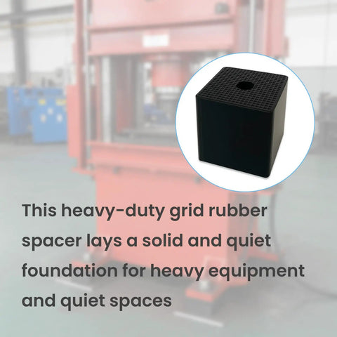 Heavy Duty Rubber Anti Vibration And Shock Absorbing Pads 4 Pack With Grid Texture 50 X 50 X 50 mm in industrial use